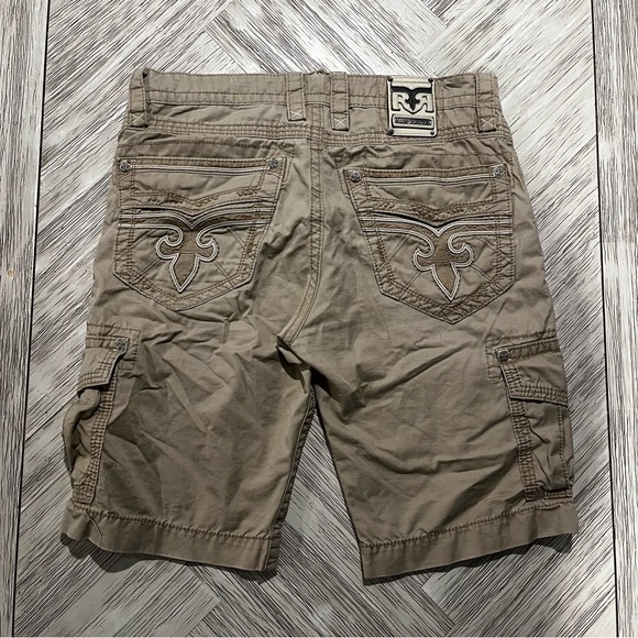 Rock Revival Khaki Cargo Shorts for Men - Picture 12 of 16